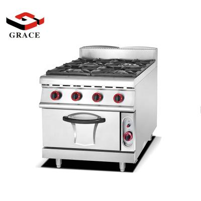 Κίνα Free Standing Stainless Steel Kitchen Gas Range / 4 Burner Gas Cooking Heavy Duty Range With Oven προς πώληση