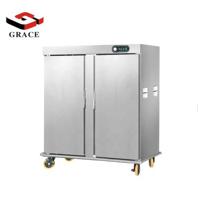 China Commercial Stainless Steel Hotel Cabinet Stainless Steel Banquet Standing Food Warmer Cart Te koop