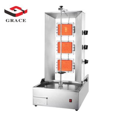 China Automatic rotary fast food restaurant food truck 3 burner shawarma machine for sale zu verkaufen