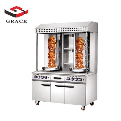 China Automatic Rotary Doner Kebab Restaurant Standing 8 Burner Gyro And Large Electric Shawarma Machine zu verkaufen