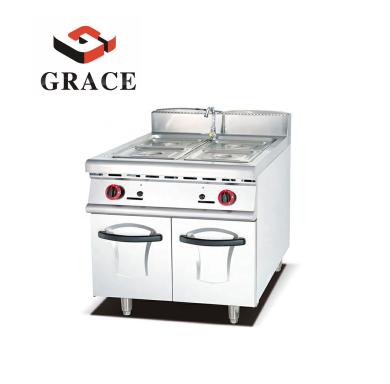 China Commercial Commercial Kitchen 900 Series Large Capacity High Power 4 Gas Bain Marie With Basins Cabinet en venta