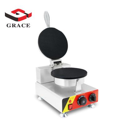 China Restaurant hot sale electric waffle maker ice cream cone machine rounded waffle snack equipment for sale