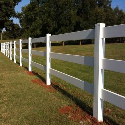 China Easily Assembled Design 3rails PVC Black White Plastic Vinyl Coated Pasture Horse Fence for sale