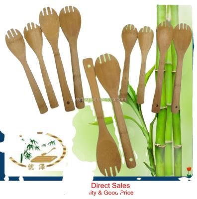 China Factory direct sale sustainable bamboo salad spoon and forks for sale