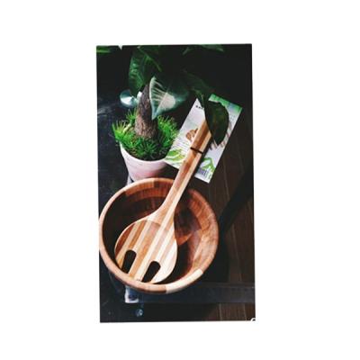 China Factory direct sale eco-friendly sustainable bamboo salad making set salad bar serving set for sale for sale