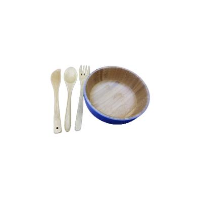 China Sustainable Eco-Friendly Bamboo Cutlery Set For Kids Children Cutlery Set For Real Cooking for sale