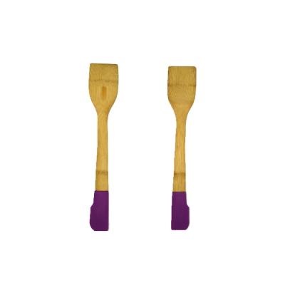 China Food Grade Eco - Friendly Bamboo Spatula With Silicon Handle For Sale for sale