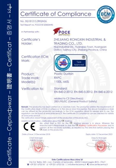 CE - Zhejiang Rongxin Industrial& Trading Co., Ltd.