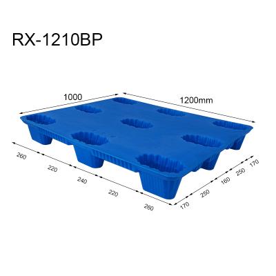 China HDPE 1200x1000 Single Faced Blow Molding Heavy Duty Double Face Standard Plastic Pallet for sale