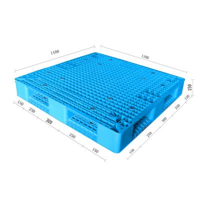 China Double Faced 1100*1100 Double Side Reinforced Euro Racking Heavy Duty Plastic Pallet for sale