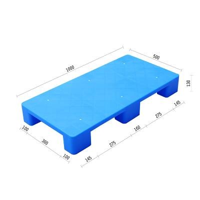 China Small Size Supermarket Warehouse Single Faced Flat Surface 1000*500 Plastic Pallet for sale