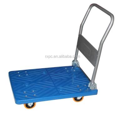 China Platform industrial plastic hand truck, plastic foldable cart, plastic handcart with wheels for sale