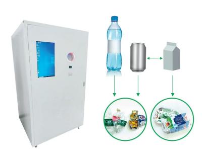 China Smart Redemption Kiosk PET / Metal Can Reverse Vending Machine With Coupon For Recycling for sale