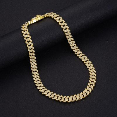 China High Quality Gold Crystal Chain Necklace Friends Hip Hop Bling Hitter Jewelry Men Women Hiphop Non Tarnish for sale