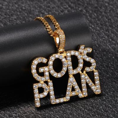 China Hiphop Letter Necklace Hip Hop Jewelry Bling CZ Zircon Iced Out Mens Custom Name Letters Pendant Necklaces for sale