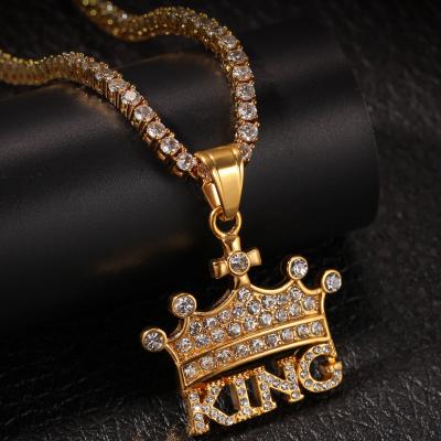 China Hiphop 2021 Outlet Iced Out CZ Charms Hip Hop Mens Jewelry With Gold Silver Tennis Chains New Custom Name Letters Pendants Chain Necklaces for sale