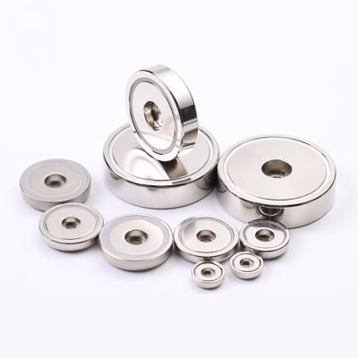 China Industrial Magnet Strong Rare Earth Pot Mounting Magnets With Hole for sale