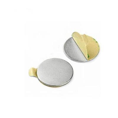 China Industrial magnet 10x1 neodymium n35 round disc magnet with 3m double sided adhesive for sale