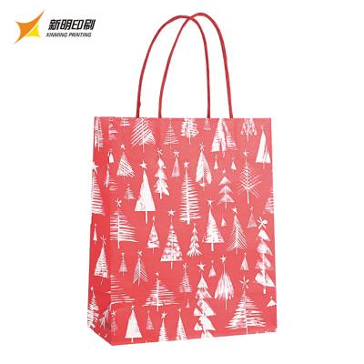 Cina Recyclable Custom Logo Print Wholesale Grocery White Brown Packaging Paper Gift Bag With Handle Industrial Item Outer Packaging in vendita