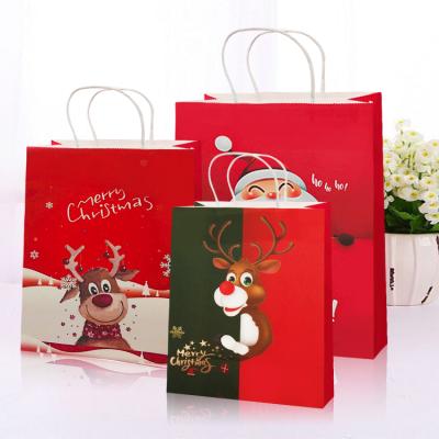 China New Design Colorful Recyclable Gift Making Paper Bag For Christmas Customized Christmas Shopping Paper Gift Bag for sale