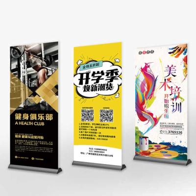 Китай Custom Graphic Portable Saving Overhead Retractable Roll Up Banner Stand Silver Base Horizontal Roll Up Banner 80x200 продается