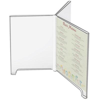 China Custom Acrylic Logo Block Sign Holder Table Menu Display Stand Double Sided for sale