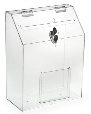 China Complaint Suggestion Donation Acrylic Voting Charity Safe And Secure Box With Lock for sale