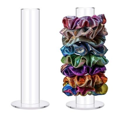 China Acrylic Clear Scrunchie Holder Hair Ties Organizer For Teen Girls Gifts for sale