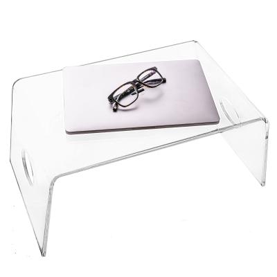 China Acrylic Clear Acrylic Bed Tray Laptop Stand With Handles For Home Office for sale