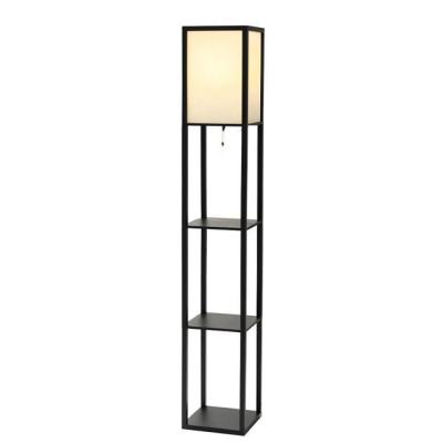 China Modern European American Lights Shelf Floor Lamp Wooden Layer Frame Floor Lighting Soft Light Factory Supply for sale