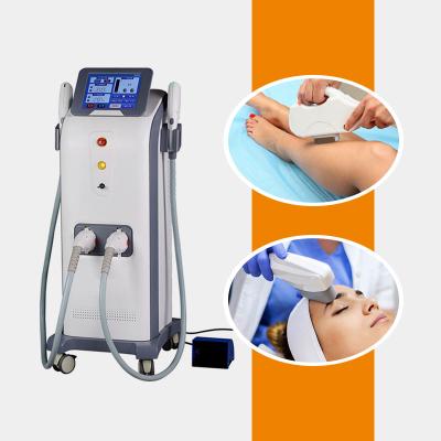 China Fonyo Painless Dual Handpiece Dye Removal Ice Cooling IPL OPT SHR Freckles Hair Removal Beauty Machine for sale