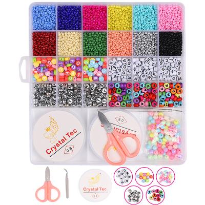 China Fashoin Bead Set Girl Jewelry Accessories Toy Bead Glass Letter Bead DIY Making Jewelry for sale