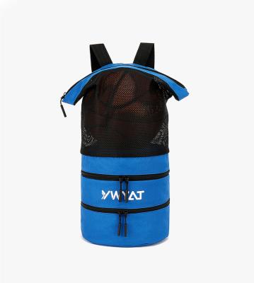 China Hot-selling Large Capacity Single Shoulder Basketball Bag White Sports Basketball Backpack With Independent Ball Compartment for sale