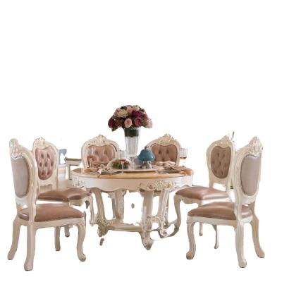 China (Others)Adjustable European Neoclassical luxury modern luxury marble restaurant dining table and chair set for sale