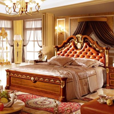 China Elegant Oversized Turkish Style Golden Bedroom Furniture (Others) Cheap Adjustable Luxury King Bedroom Set for sale