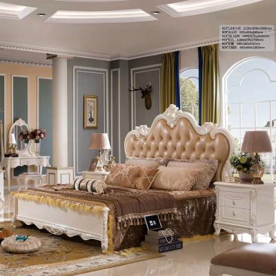 China (Others) Italian High Gloss Cheap Adjustable Royal Baroque Style Solid Wood Names Bedroom Furniture for sale