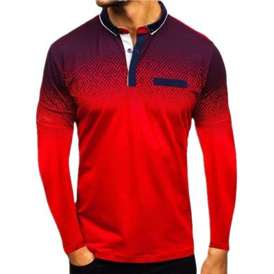 China Anti-Wrinkle Gradient Slim Polo Shirt Men Clothing Casual Shirts For Male Daily Wear Streetwear Polo Shirts Men's Ropa Hombre for sale