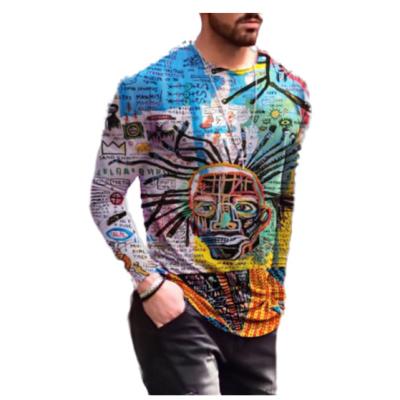 China Anti-wrinkle Autumn New Mens African Printed T-shirts Long Sleeve Fashion Harajuku O Printed Ethnic Collared Tees Playeras Hombre for sale