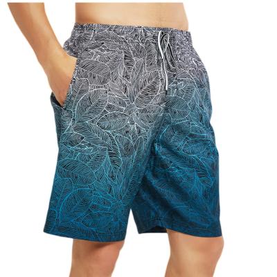 China Sustainable 3D Printing Gradient Men Swimming Beach Shorts Bermuda Surf Sports Summer Swim Trunks Quick Dry Sport Wear for sale