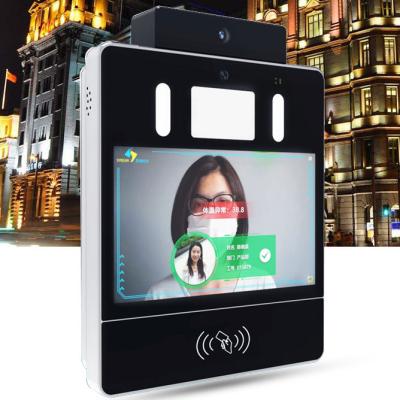 China Large Screen Face Recognition Touch Screen Biometrics Temperature Measurement Access Control Time Attendance Time Recording Machine for sale