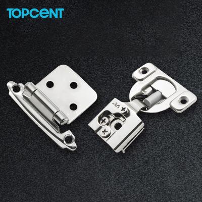 China Topcent 1/2 Spring Hinge Semi-concealed Overlay Hinge Cabinet Door Hinges for sale