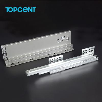 China Topcent Manufacturer Full Extension Soft Closing Drawer Slide Slim Kitchen Drawer Tandem Box for sale