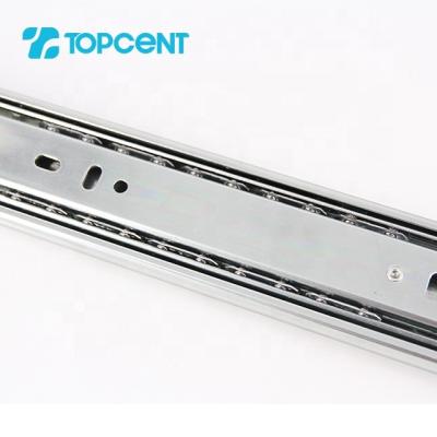 China OEM Hot Sale Double soft closing 45mm Furniture Hardware Telescopic Kitchen Cabinet Slide Rail en venta