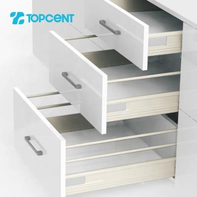 China Topcent kitchen hardware Bidirectional Drawer Slide metal box cabinet tandem soft close drawer slides zu verkaufen