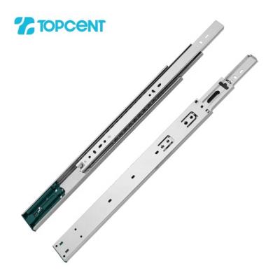 China Topcent Hardware 45mm Push Open Slides Full Extension Soft Close Slide Rail Kitchen Cabinet Drawer Slide en venta