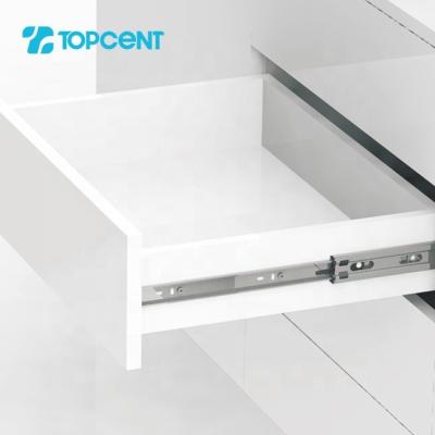 China Topcent handle-free push open touch open cabinet drawer slide Te koop