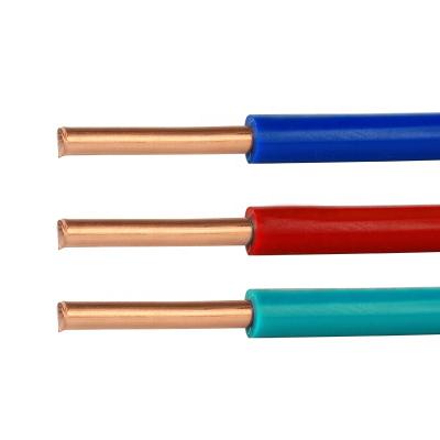 China Internal wiring of appliances or electronic equipment BV 2.5mm PVC insulated filo copper eletrico solid core electrical cable single core building wire for sale