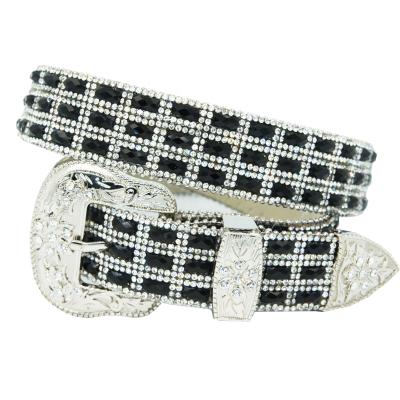 China Western Cowboy Leather Belt Bridal Ladies Cowgirl Rhinestone Bling Strap for sale