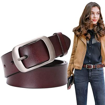 China Leather women burnish leather belt fashion high quality ladies split leather belts for women jeans for sale