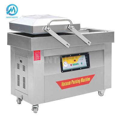 China Food Holder Double Chamber Vacuum Sealer Packing Machine For Fish Material Beef Chicken Package for sale